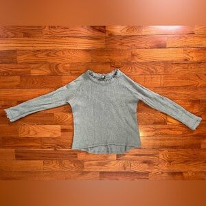 Lucky Brand Womens Distressed Knit Sweater Blue Size S Preowned